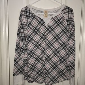 Red, black, and white sweater